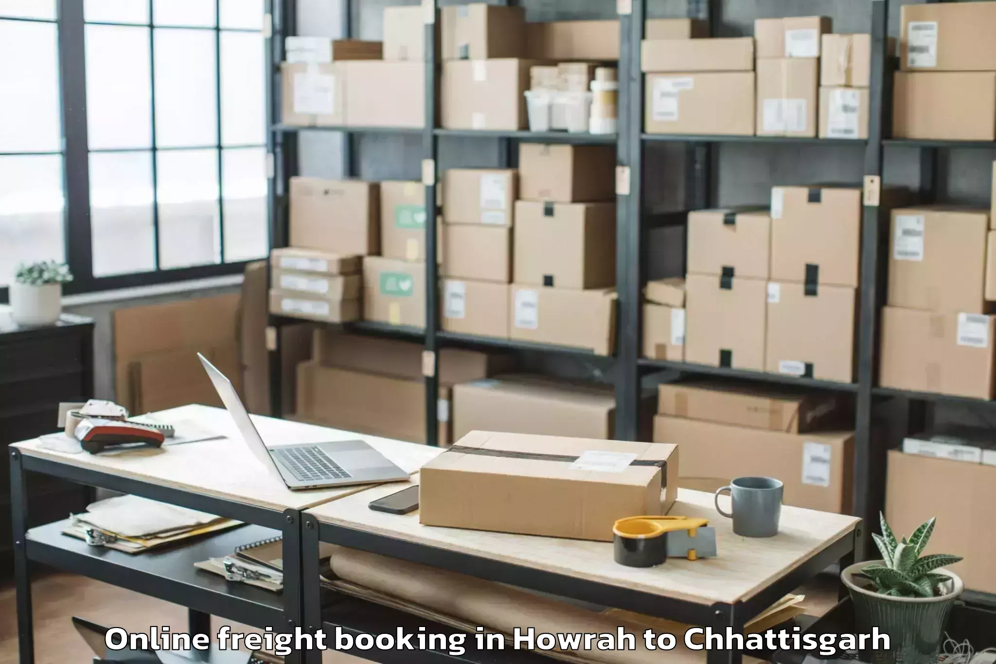 Top Howrah to Chhuikhadan Online Freight Booking Available